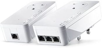 Data Filter 1GB LAN Port Socket  Powerline Devolo dLAN 1200 + 1200 Mbps  White white White Ergänzungsadapter